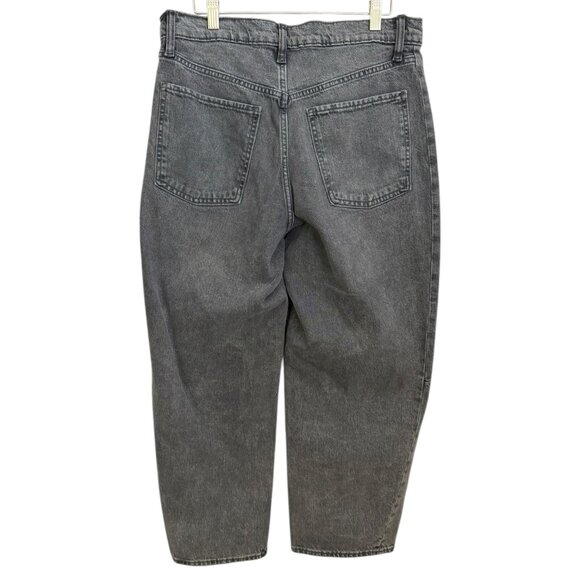 Old Navy Womens High Rise Barrel Leg Jeans Gray Size 12 Western Horseshoe Boho - Picture 2 of 6